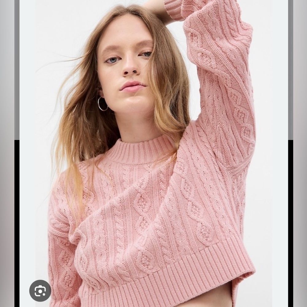LoveShackFancy x Gap Cable Knit Cropped sweater